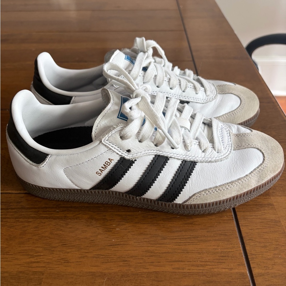 Adidas Samba White and Black Trainers